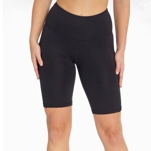 NEW Marika Brenda Side Pocket Tummy Control Bermuda Shorts 9” in Black
